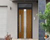 Front Exterior Prehung Steel Door | Stainless Inserts Modern Painted Door | Deux 1744