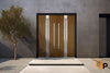 Front Exterior Prehung Steel Door | Stainless Inserts Single Modern Painted Door | Buy Doors Online