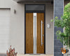 Front Exterior Prehung Steel Door | Stainless Inserts Modern Painted Door | Deux 1744