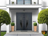 Front Exterior Prehung Steel Door | Stainless Inserts Single Modern Painted Doors | Deux 6501