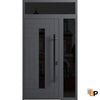 Front Exterior Prehung Steel Door | Entry Metal Modern Painted Door "80 "96 | Ronex 0130