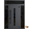 Front Exterior Prehung Steel Door | Entry Metal Modern Painted Door "80 "96 | Ronex 0130