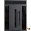 Front Exterior Prehung Steel Door | Entry Metal Modern Painted Door "80 "96 | Ronex 0130