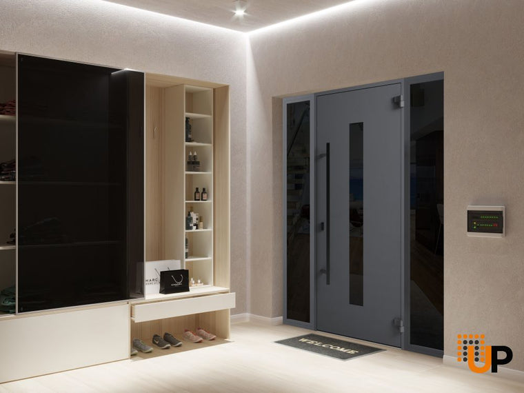 Front Exterior Prehung Steel Door | Entry Metal Modern Painted Door | Ronex 0130