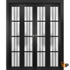 Sliding Closet Bi-fold Door with Frosted Glass | Wood Solid Bedroom Wardrobe Doors | Felicia 3312