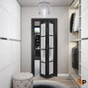 Sliding Closet Bi-fold Door with Frosted Glass | Wood Solid Bedroom Wardrobe Doors | Felicia 3312