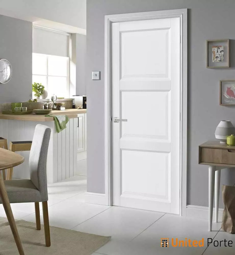 French Panel Solid Door with Hardware | Bathroom Bedroom Interior Sturdy Doors | Lucia 2661