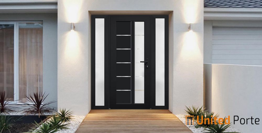 Front Exterior Prehung Fiber Glass Door with Frosted Glass | Commercial and Residential Doors | Manux 8088