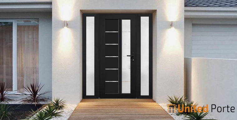Front Exterior Prehung Fiber Glass Door with Frosted Glass | Commercial and Residential Doors | Manux 8088