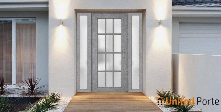Front Exterior Prehung Fiber Glass Door with Frosted Glass | Commercial and Residential Doors | Manux 8312