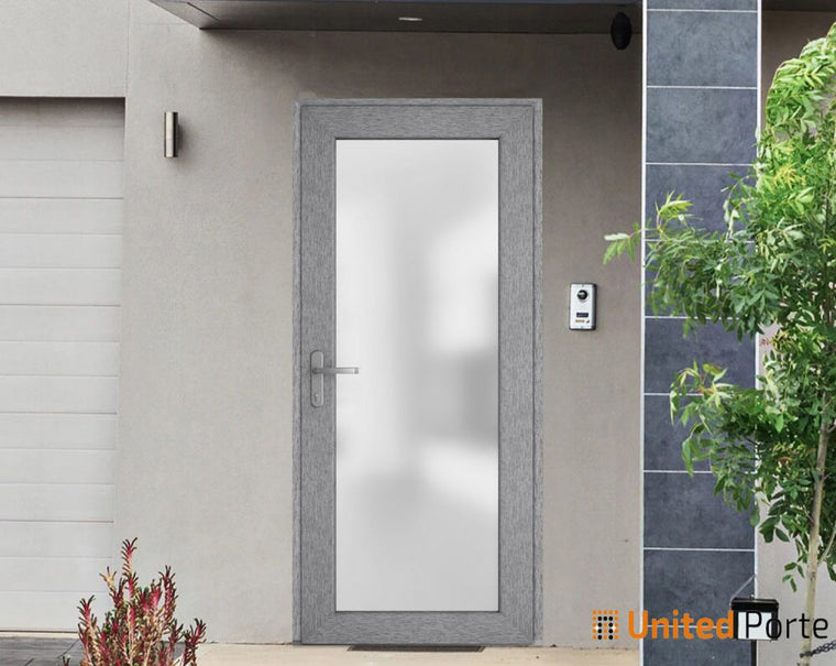 Front Exterior Prehung Fiber Glass Door with Frosted Glass | Commercial and Residential Doors | Manux 8102