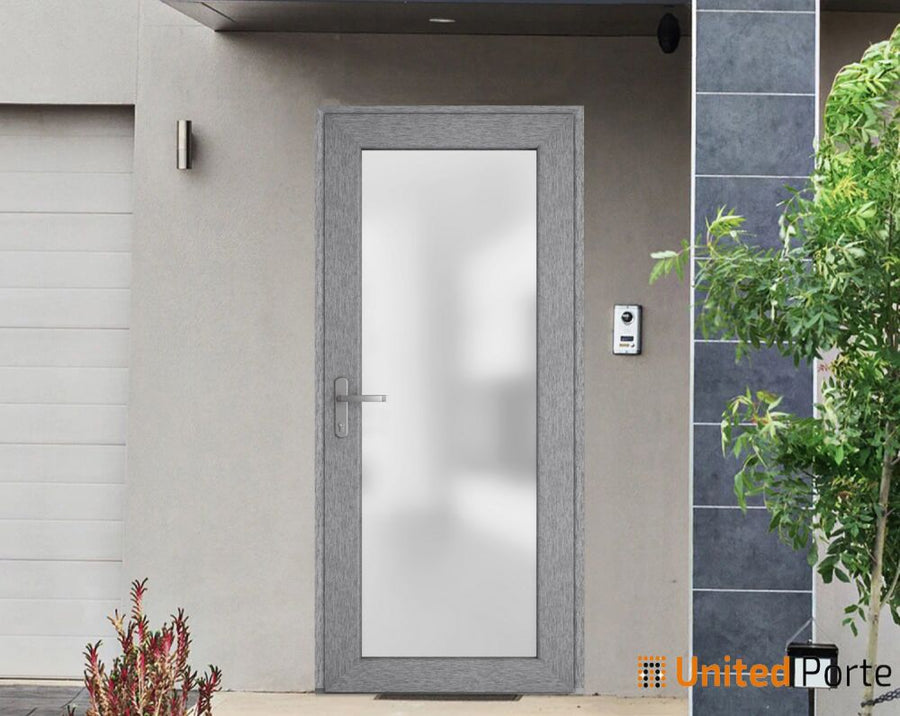 Front Exterior Prehung Fiber Glass Door with Frosted Glass | Commercial and Residential Doors | Manux 8102