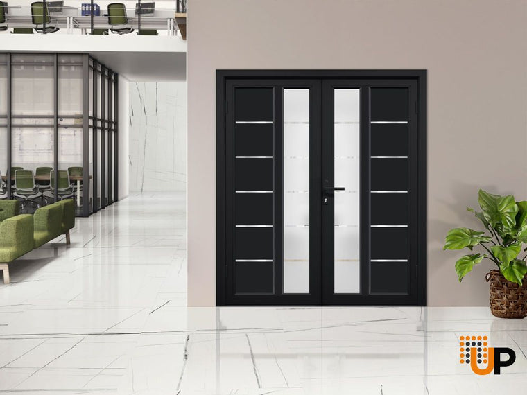 Front Exterior Prehung Metal-Plastic Double Doors | Manux 8088