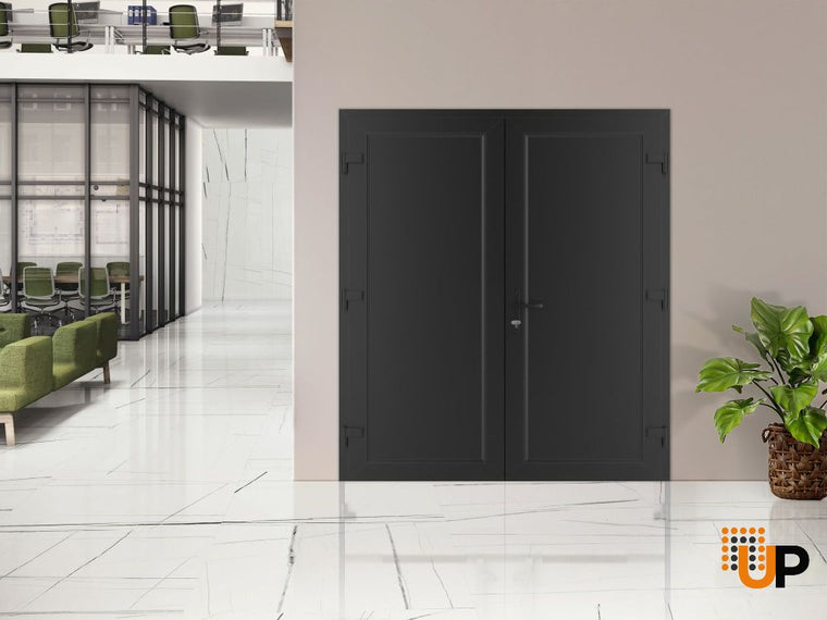 Front Exterior Prehung Metal-Plastic Double Doors | Manux 8111