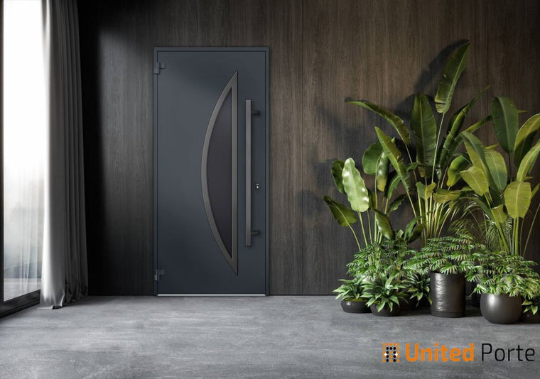 Front Exterior Prehung Steel Door | Stainless Inserts Single Modern Painted Doors | Deux 6501