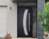 Front Exterior Prehung Steel Door | Stainless Inserts Single Modern Painted Door | Deux 6500