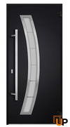 Front Exterior Prehung Steel Door | Stainless Inserts Single Modern Painted Door | Deux 6500