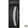 Front Exterior Prehung Steel Door | Stainless Inserts Single Modern Painted Door | Deux 6500