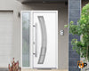 Front Exterior Prehung Steel Door | Stainless Inserts Single Modern Painted Door | Buy Doors Online