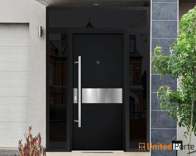 Front Exterior Prehung Steel Door | Entry Metal Modern Painted Door | Deux 6072