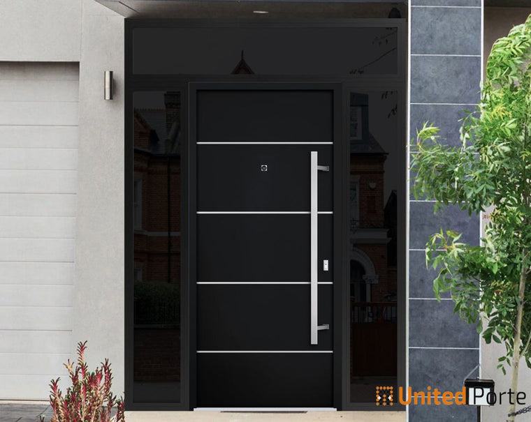 Front Exterior Prehung Steel Door | Entry Metal Modern Painted Door | Deux 6083