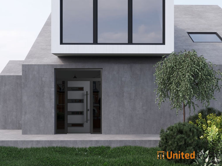 Front Exterior Prehung Steel Door | Entry Metal Modern Painted Door | Ronex 0131