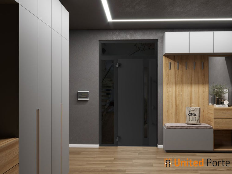 Front Exterior Prehung Steel Door | Entry Metal Modern Painted Door | Ronex 1033