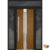 Front Exterior Prehung Steel Door | Stainless Inserts Single Modern Painted Door | 1744