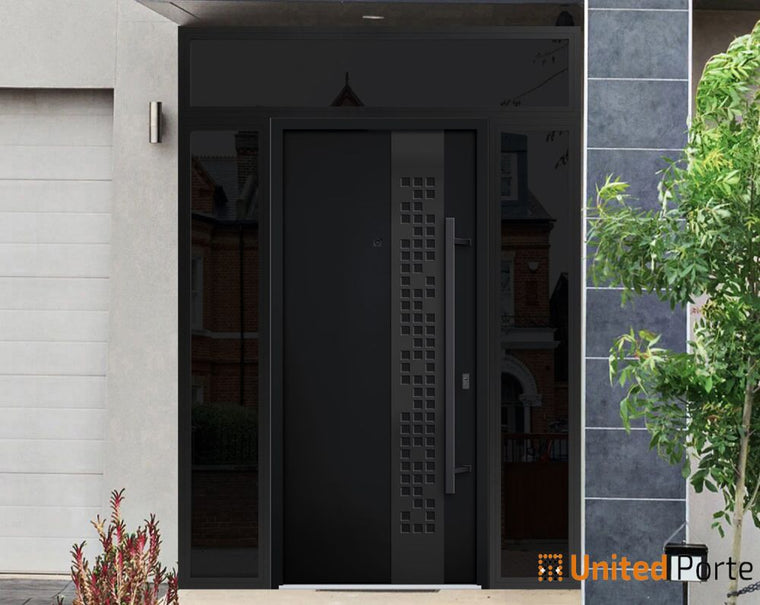 Front Exterior Prehung Steel Door | Entry Metal Modern Painted Door | Deux 6078