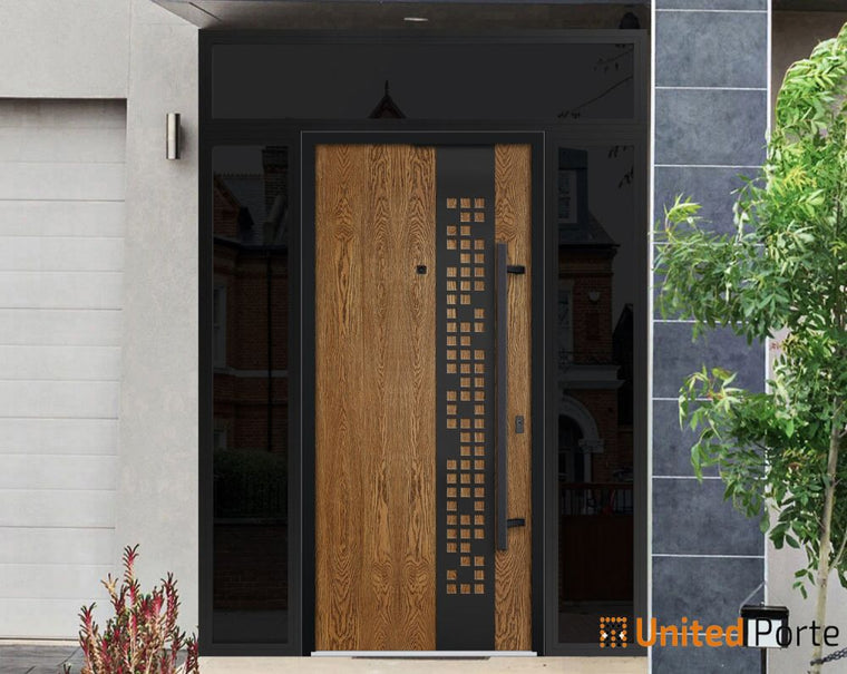 Front Exterior Prehung Steel Door | Entry Metal Modern Painted Door | Deux 6678
