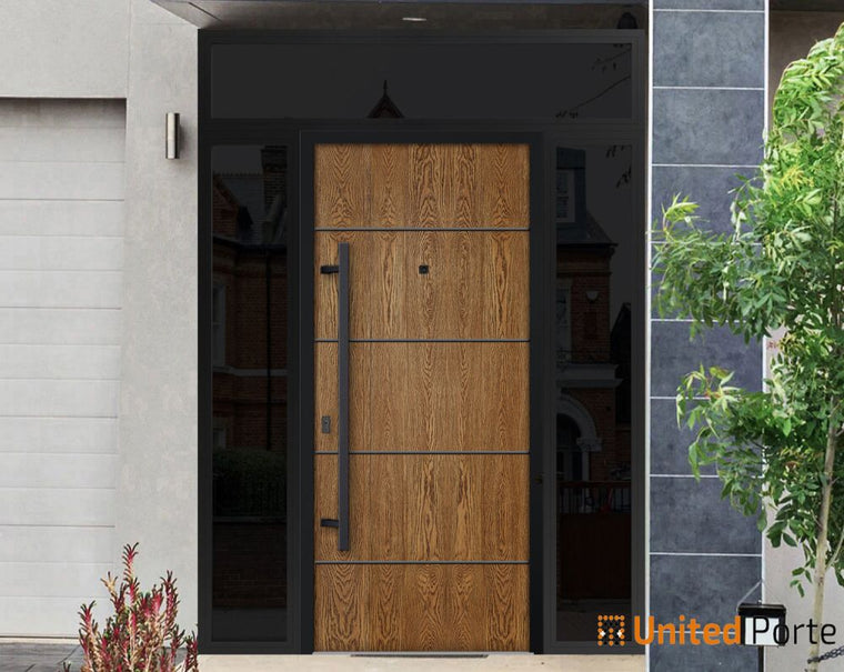 Front Exterior Prehung Steel Door | Entry Metal Modern Painted Door | Deux 6683