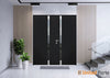 Front Exterior Prehung Steel Doors | Stainless Inserts Single Modern Doors | Black | Buy Doors Online