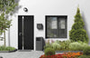 Front Exterior Prehung Steel Doors | Stainless Inserts Single Modern Doors | Black | Buy Doors Online