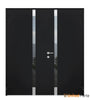 Front Exterior Prehung Steel Doors | Stainless Inserts Single Modern Doors | Black | Buy Doors Online