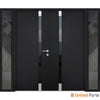 Front Exterior Prehung Steel Doors | Stainless Inserts Single Modern Doors | Black | Buy Doors Online