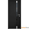 Front Exterior Prehung Steel Doors | Stainless Inserts Single Modern Doors | Black | Buy Doors Online