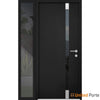 Front Exterior Prehung Steel Doors | Stainless Inserts Single Modern Doors | Black | Buy Doors Online