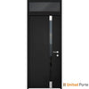 Front Exterior Prehung Steel Doors | Stainless Inserts Single Modern Doors | Black | Buy Doors Online