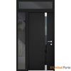 Front Exterior Prehung Steel Doors | Stainless Inserts Single Modern Doors | Black | Buy Doors Online