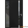 Front Exterior Prehung Steel Doors | Stainless Inserts Single Modern Doors | Black | Buy Doors Online