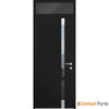 Front Exterior Prehung Steel Doors | Stainless Inserts Single Modern Doors | Black | Buy Doors Online