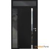 Front Exterior Prehung Steel Doors | Stainless Inserts Single Modern Doors | Black | Buy Doors Online