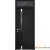 Front Exterior Prehung Steel Doors | Stainless Inserts Single Modern Doors | Black | Buy Doors Online