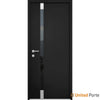 Front Exterior Prehung Steel Doors | Stainless Inserts Single Modern Doors | Black | Buy Doors Online