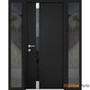 Front Exterior Prehung Steel Doors | Stainless Inserts Single Modern Doors | Black | Buy Doors Online