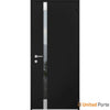 Front Exterior Prehung Steel Doors | Stainless Inserts Single Modern Doors | Black | Buy Doors Online