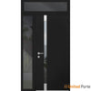 Front Exterior Prehung Steel Doors | Stainless Inserts Single Modern Doors | Black | Buy Doors Online