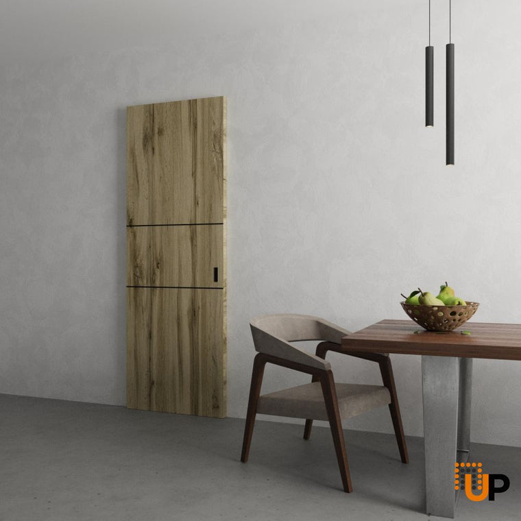 Hidden Barn | Sturdy Finished Flush Modern Doors | Magic Concealed Sliding Set | Planum 0014