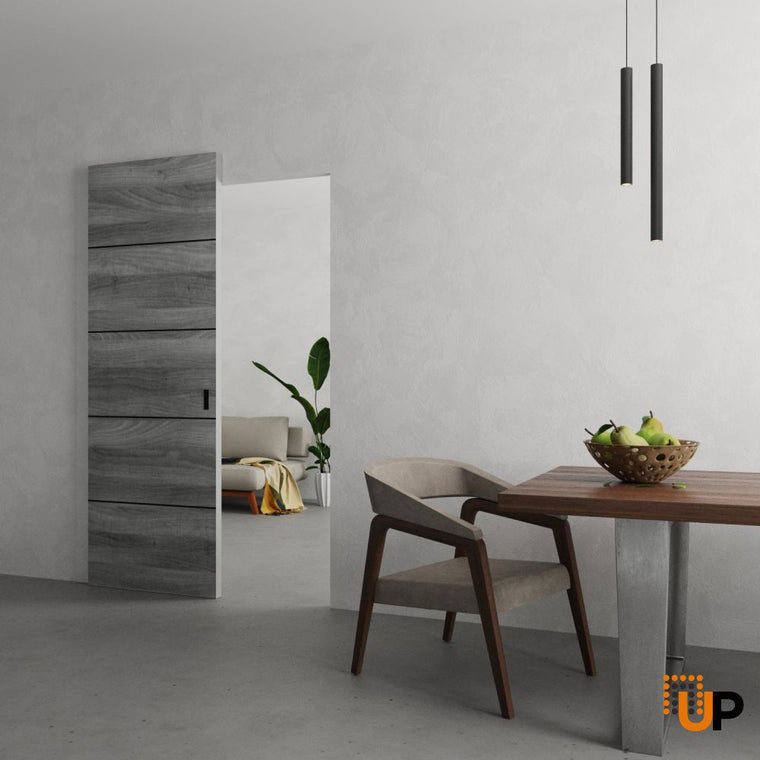 Hidden Barn  | Sturdy Finished Flush Modern Doors | Magic Concealed Sliding  | Planum 0015