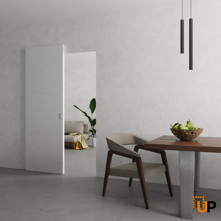 Hidden Barn | Sturdy Finished Flush Modern Doors | Magic Concealed Sliding Set | Planum 0990